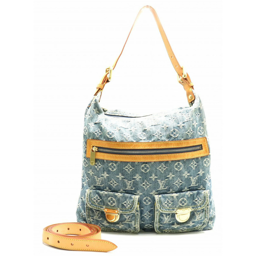 Louis Vuitton Monogram Denim Baggy Shoulder Bag One Long Strap s